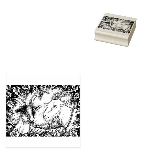NAPA VALLEY ALPINE KIND & BILLY GEIT, DRUIVENARBOR RUBBERSTEMPEL (Gestempeld)