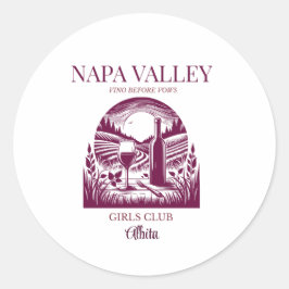 Napa Valley Bachelorette Ronde Sticker