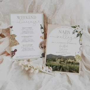 Napa Valley Bachelorette uitnodiging & route
