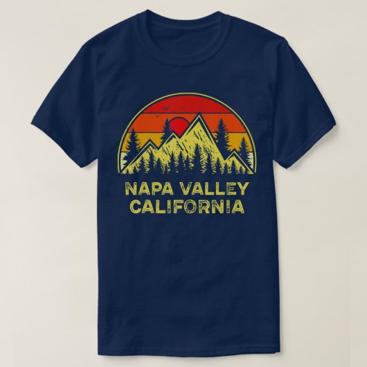  Napa Valley California CA Mountains Hiking T-shirt (Design voorkant)