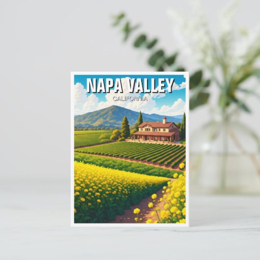 Napa Valley California Mosterdbloemen Briefkaart (Staand voorkant)