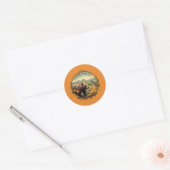 Napa Valley California Poppy Quail Beer Sinaasappe Ronde Sticker (Envelop)