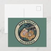 Napa Valley California Travel Art Badge Briefkaart (Voorkant / Achterkant)