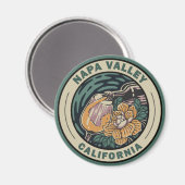 Napa Valley California Travel Art Badge Magneet (Voorkant / Achterkant)