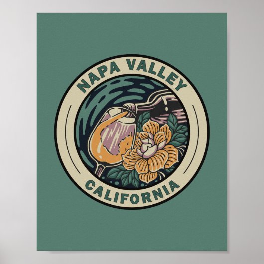 Napa Valley California Travel Art Badge Poster (Voorkant)