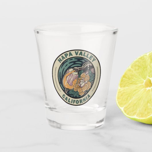 Napa Valley California Travel Art Badge Shot Glas (Voorkant)