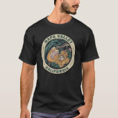Napa Valley California Travel Art Badge T-shirt (Voorkant)