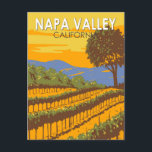 Napa Valley California Travel Art Vintage Briefkaart<br><div class="desc">Napa Valley in een vectorkunststijl. Napa Valley is een gerenommeerd Californisch wijngebied ten noorden van San Francisco,  met honderden wijngaarden te midden van glooiende heuvels.</div>