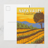 Napa Valley California Travel Art Vintage Briefkaart (Voorkant / Achterkant)