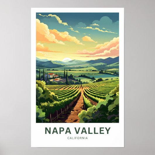 Napa Valley California Travel Print (Voorkant)