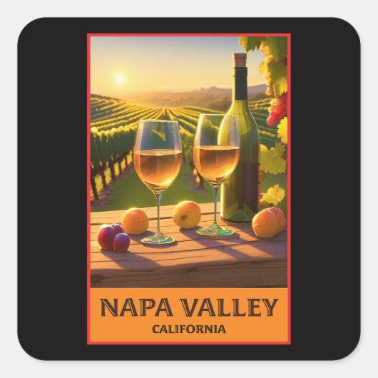 Napa Valley California Vierkante Sticker (Voorkant)