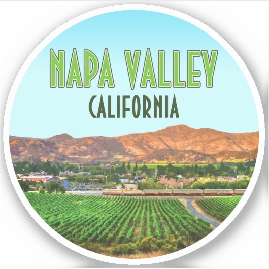 Napa Valley California Vineyard Sticker (Voorkant)
