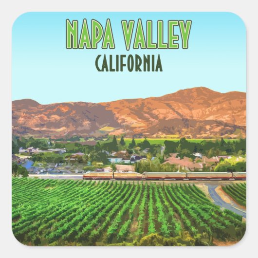 Napa Valley California Vineyard  Vierkante Sticker (Voorkant)