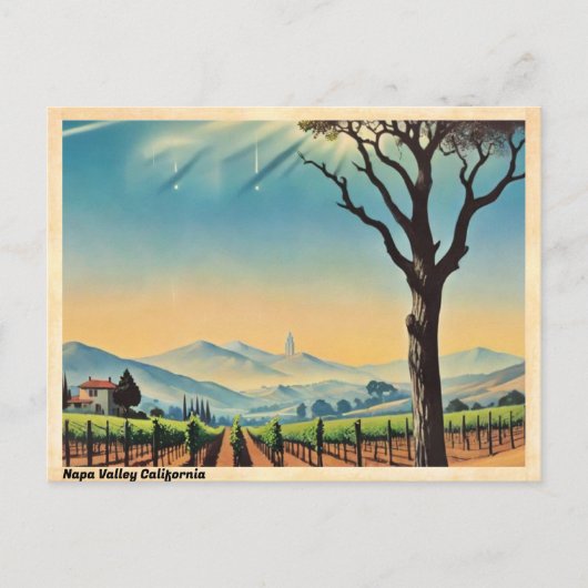 Napa Valley California Vintage Reizen Briefkaart (Voorkant)