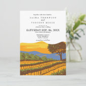 Napa Valley California Wedding Invitation Retro Kaart (Staand voorkant)