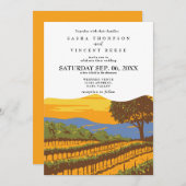 Napa Valley California Wedding Invitation Retro Kaart (Voorkant / Achterkant)