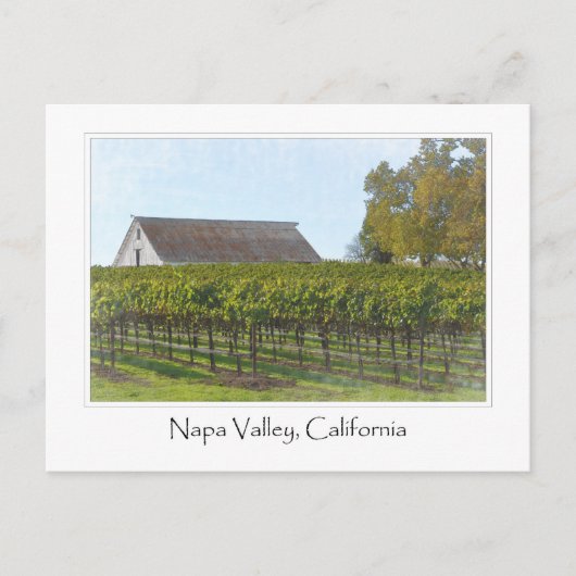 Napa Valley California Wijngaard en Schuur Briefkaart (Voorkant)