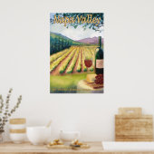 Napa Valley, California Wine Country Travel Poster (Keuken)