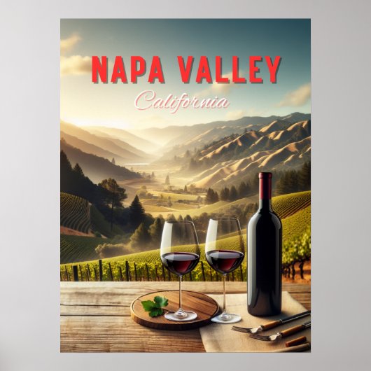 Napa Valley California Winery Reizen Poster (Voorkant)