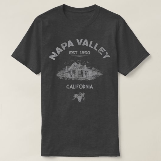 Napa Valley California Winery Souvenir T-shirt (Design voorkant)
