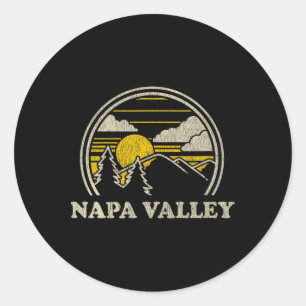Napa Valley Californië Ca T-shirt Vintage Wandelen Ronde Sticker