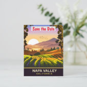 Napa Valley, Californië, Reisansichtkaart,  Save The Date (Staand voorkant)
