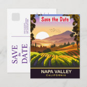 Napa Valley, Californië, Reisansichtkaart,  Save The Date (Voorkant / Achterkant)
