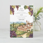 Napa Valley Californië Waterverf bruiloft Kaart (Staand voorkant)