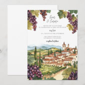 Napa Valley Californië Waterverf bruiloft Kaart (Voorkant / Achterkant)