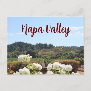 Napa Valley, Californië wijngaarden en bloemen Briefkaart