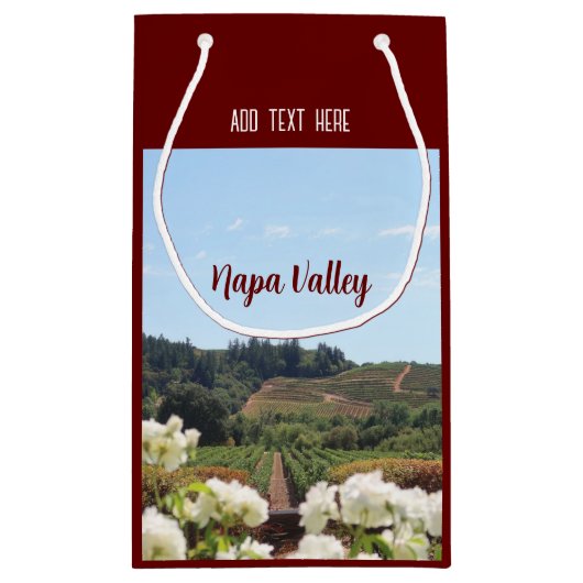 Napa Valley, Californië wijngaarden en bloemen Klein Cadeauzakje (Achterkant)