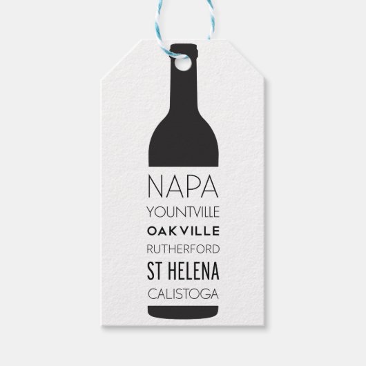 Napa Valley Cities Wijnfles Cadeaulabel (Voorkant)