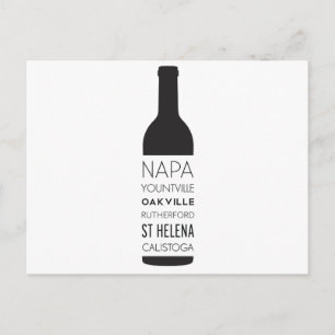 Napa Valley Cities Wine Bottle Briefkaart