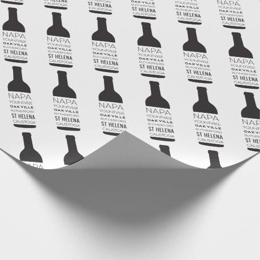 Napa Valley Cities Wine Bottle Cadeaupapier (Hoek)