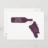 Napa Valley Cities Wine Bottle Spill Logo Briefkaart (Voorkant / Achterkant)