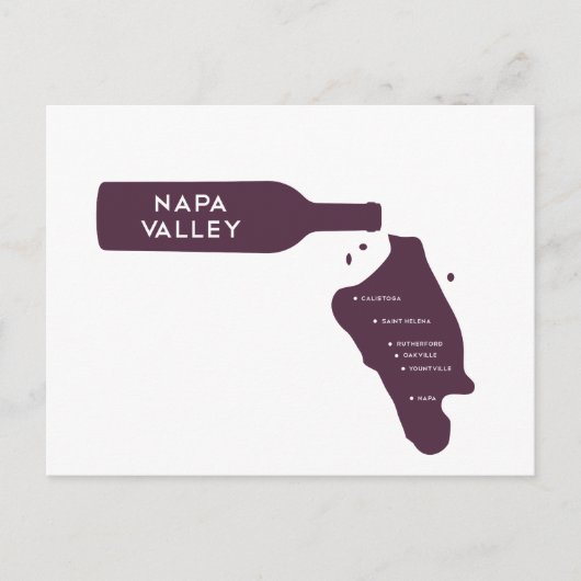 Napa Valley Cities Wine Bottle Spill Logo Briefkaart (Voorkant)