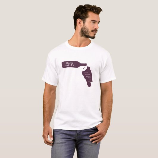 Napa Valley Cities Wine Bottle Spill Logo T-shirt (Voorkant volledig)