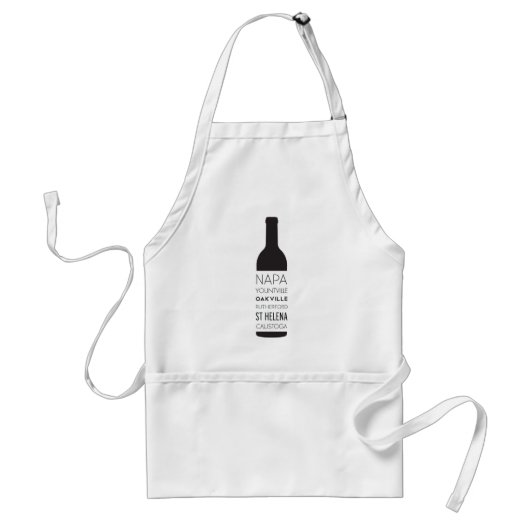 Napa Valley Cities Wine Bottle Standaard Schort (Voorkant)