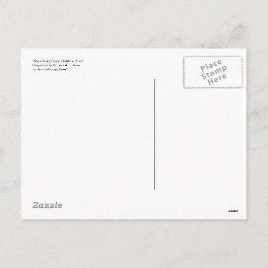 Napa Valley Druiven Kerstboom Feestdagenkaart (Achterkant)
