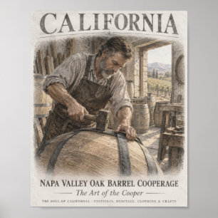 Napa Valley Eiken Vat Kuipersposter Poster