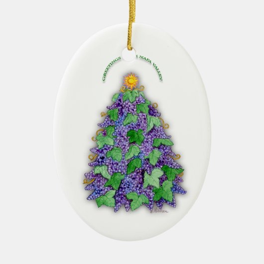 Napa Valley Grapes kerstboom Keramisch Ornament (Voorkant)