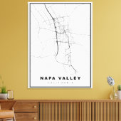 Napa Valley Kaart Canvas Afdruk (Insitu (Woonkamer))