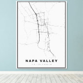Napa Valley Kaart Canvas Afdruk (Insitu (Houten vloer))