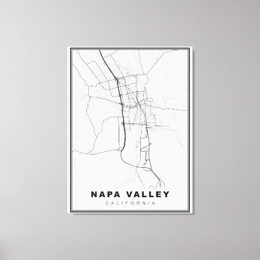 Napa Valley Kaart Canvas Afdruk (Voorkant)