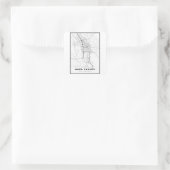 Napa Valley Kaart Vierkante Sticker (Tas)