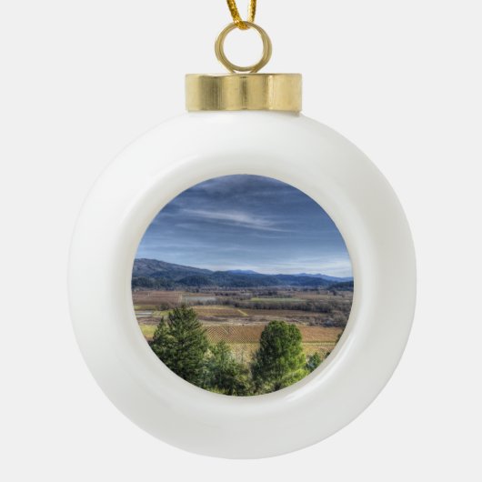 Napa Valley Keramische Bal Ornament (Voorkant)