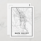 Napa Valley Map Briefkaart (Voorkant / Achterkant)