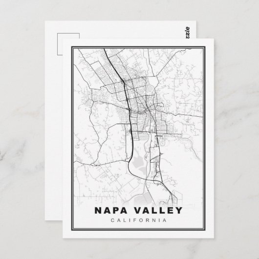 Napa Valley Map Briefkaart (Voorkant / Achterkant)