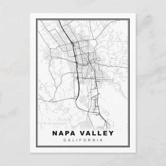 Napa Valley Map Briefkaart (Voorkant)