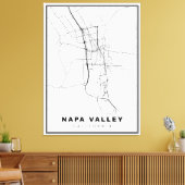 Napa Valley Map Canvas Afdruk (Insitu (Woonkamer))
